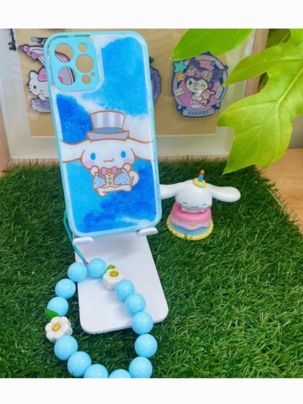 iPhone 12pro cartoon case,handmade case, Cute case with free gift beads chain